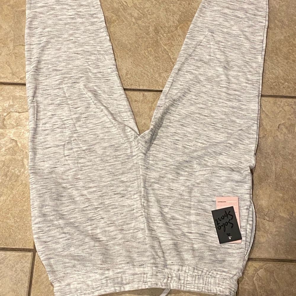 White Pattern Joggers